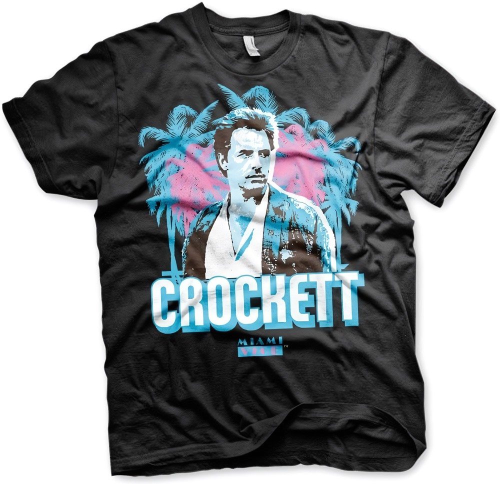 Miami Vice Crockett Palms T-Shirt Schwarz - Herren / Unisex