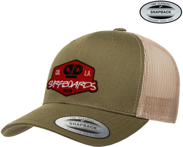 Dope & Deep Surfboards Premium Trucker Cap Olive-Khaki