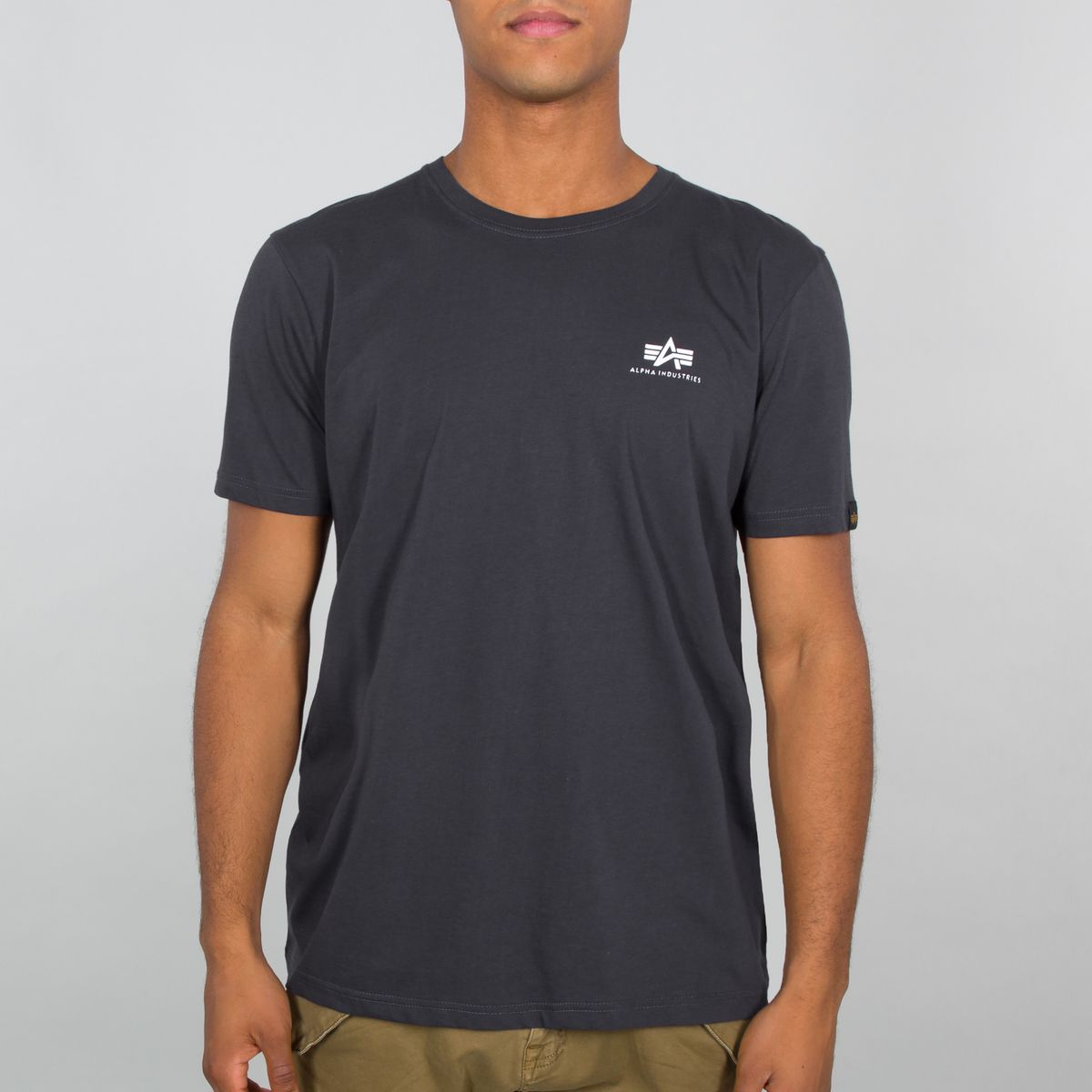 Grey / | T-Shirts Alpha Small Lifestyle Logo T-Shirt | Tops Industries / Iron Basic | Unisex Men T