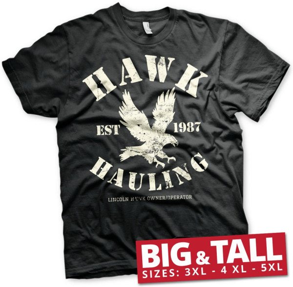 Over The Top Hawk Hauling Big & Tall T-Shirt Black