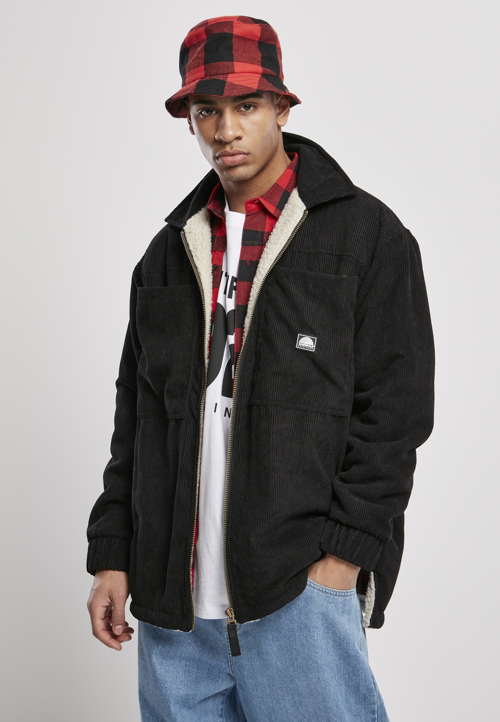 Southpole Jacke Corduroy Sherpa Jacket Black Jacken Westen Herren Lifestyle kustom kult