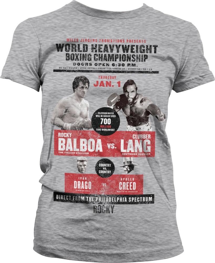 Rocky World Heavyweight Post Girly Tee Damen T-Shirt Heather-Grau - Damen