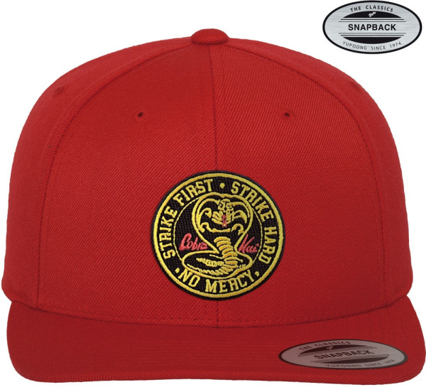 Cobra Kai Patch Premium Snapback Cap Red