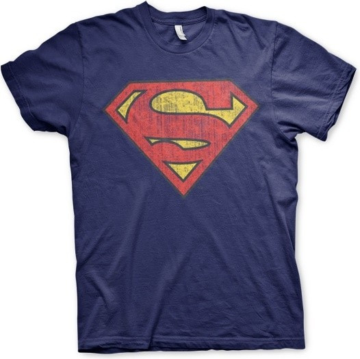 Superman Washed Shield T-Shirt Navy