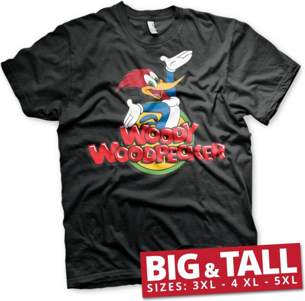 Woody Woodpecker Classic Logo Big & Tall T-Shirt Black