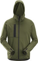 Snickers Fleecejacke AllroundWork, Fleece Kapuzenjacke mit Reißverschluss Khaki/Grün