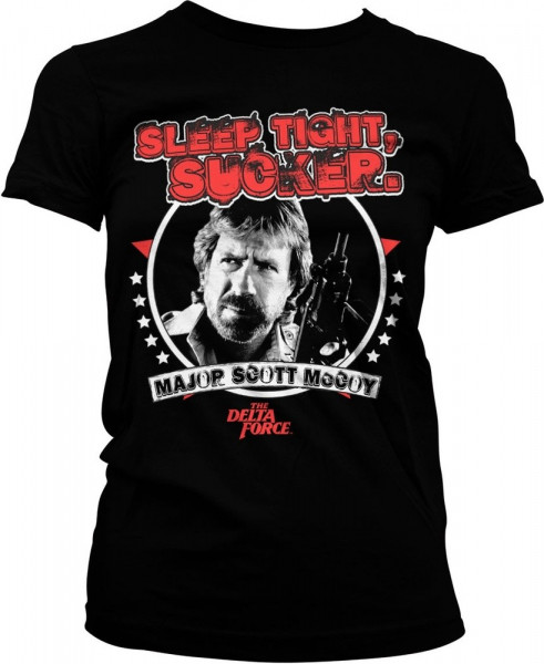 Delta Force Chuck Norris Sleep Tight, Sucker Girly Tee Damen T-Shirt Black