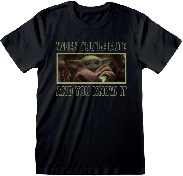 Star Wars Mandalorian - Cute And Knows It T-Shirt Black