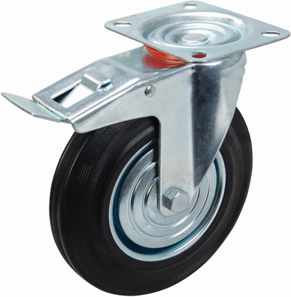 Fixman Lenkrollen Gummi-Schwerlastrolle 200 mm, 200 kg