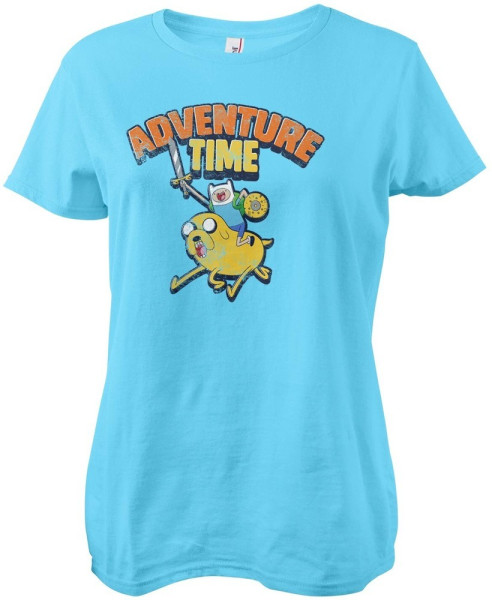 Adventure Time Washed Girly Tee Damen T-Shirt Skyblue