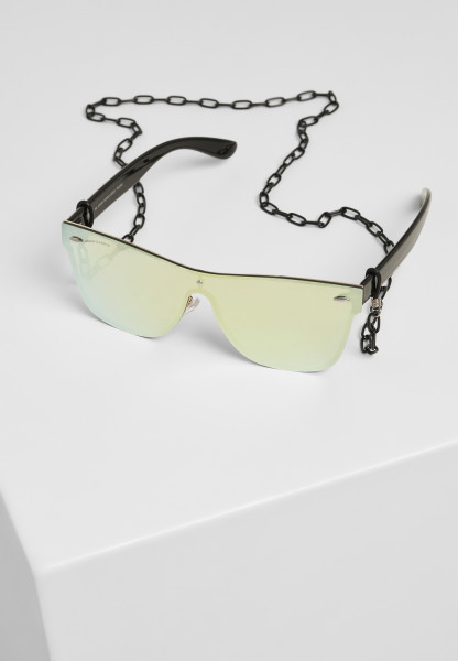Urban Classics Sonnenbrille 103 Chain Sunglasses Black/Gold Mirror