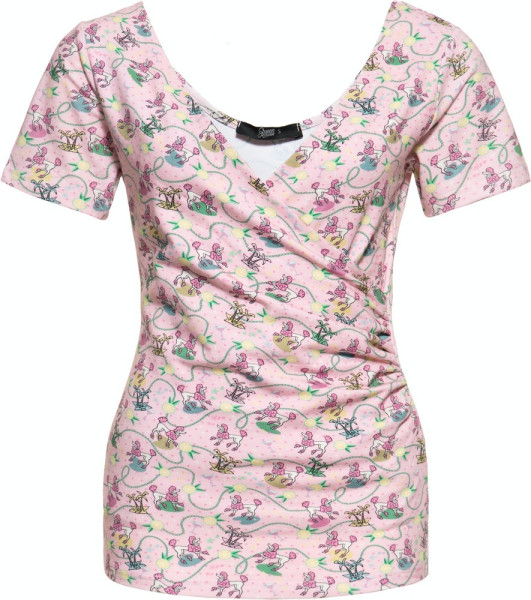 Queen Kerosin Damen Blusentop Pink