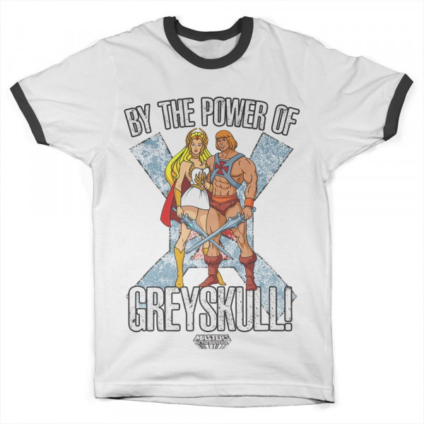 Masters Of The Universe By The Power Of Greyskull Ringer Tee T-Shirt White-Black