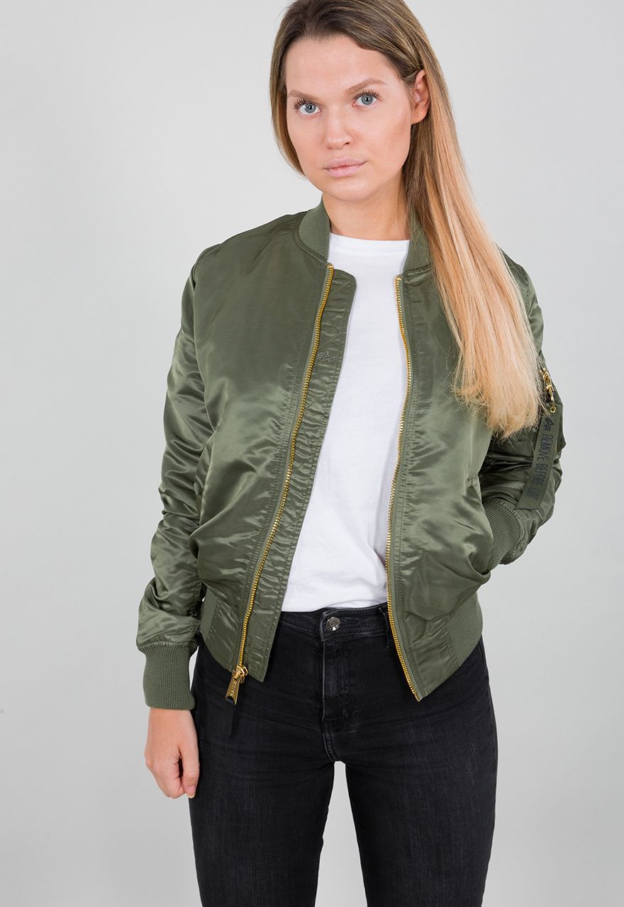 Women VF LW Industries Lifestyle Sage-Green/Gold Jacke Damen | | Women Alpha | Jackets MA-1