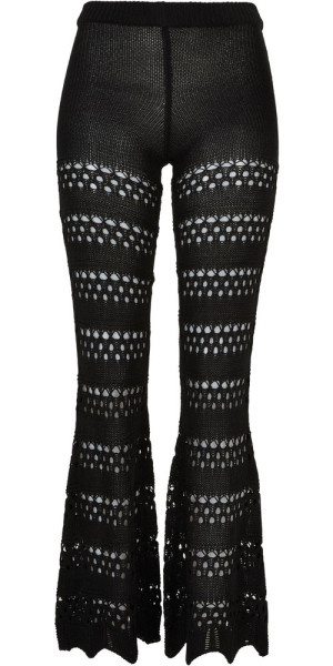 Urban Classics Damen Ladies Flared Crochet Knit Leggings