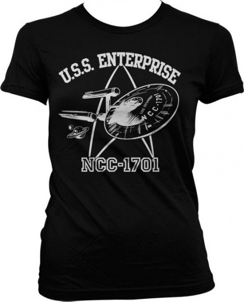 Star Trek U.S.S. Enterprise Girly T-Shirt Damen Black