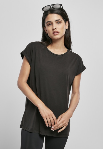 Urban Classics Damen T-Shirt Ladies Modal Extended Shoulder Tee Black