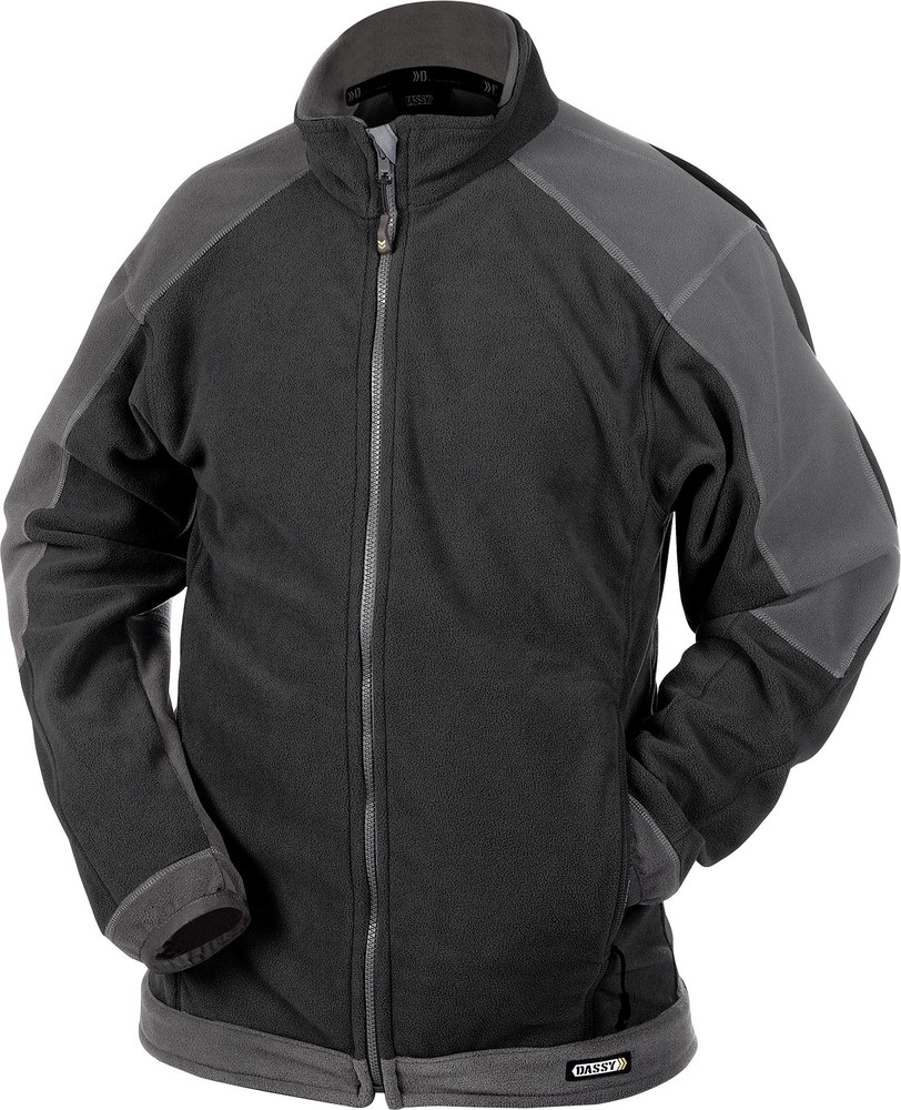 Dassy Zweifarbige Fleecejacke Kazan PES16 Schwarz/Zementgrau - Herren / Unisex