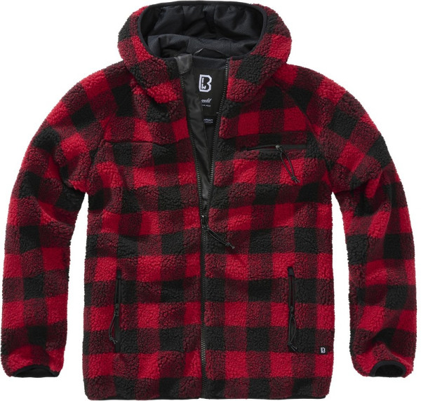 Brandit Herren Jacke Teddyfleece Worker Jacket Red/Black