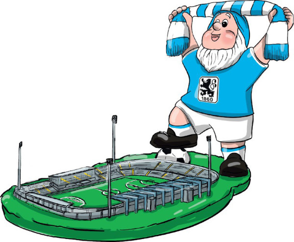 TSV 1860 München Gartenzwerg Stadion Fussball Weiß