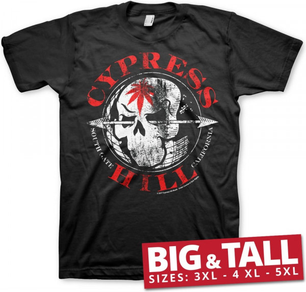 Cypress Hill South Gate California Big & Tall T-Shirt Black