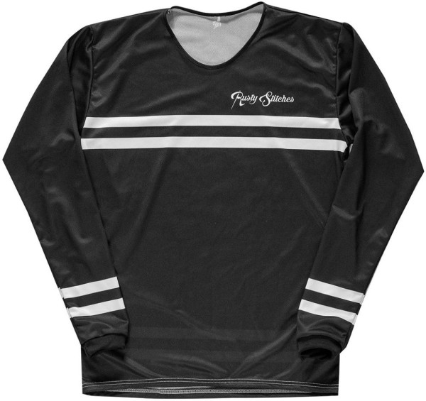 Rusty Stitches Motorrad Hemd Jersey Flattrack Stripes 68750 Black/White-S