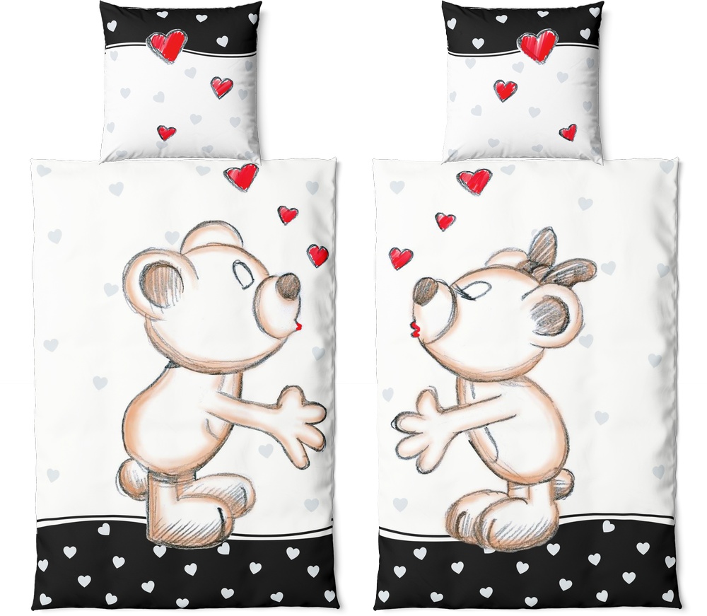 Vertriebsarena Mf Bettwäsche Bärchen Partner 4021018-2x135x200 cm + 2x80x80 cm - Herren / Unisex