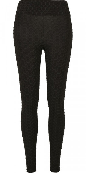 Urban Classics Damen Ladies High Waist Honeycomb Leggings Black