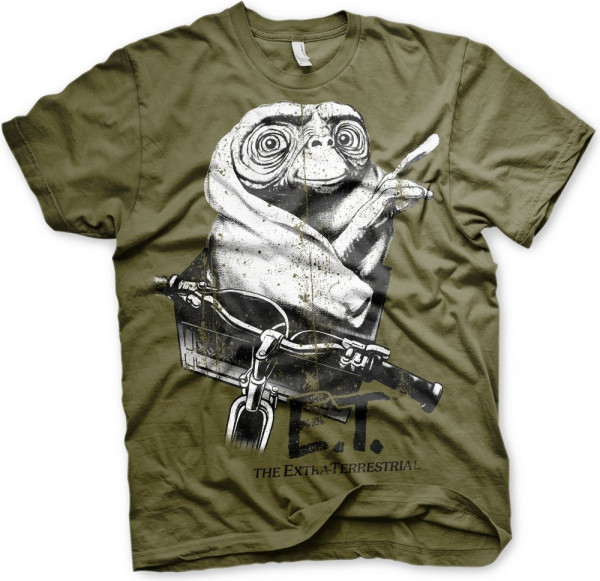 E.T. Biking Distressed T-Shirt Olive