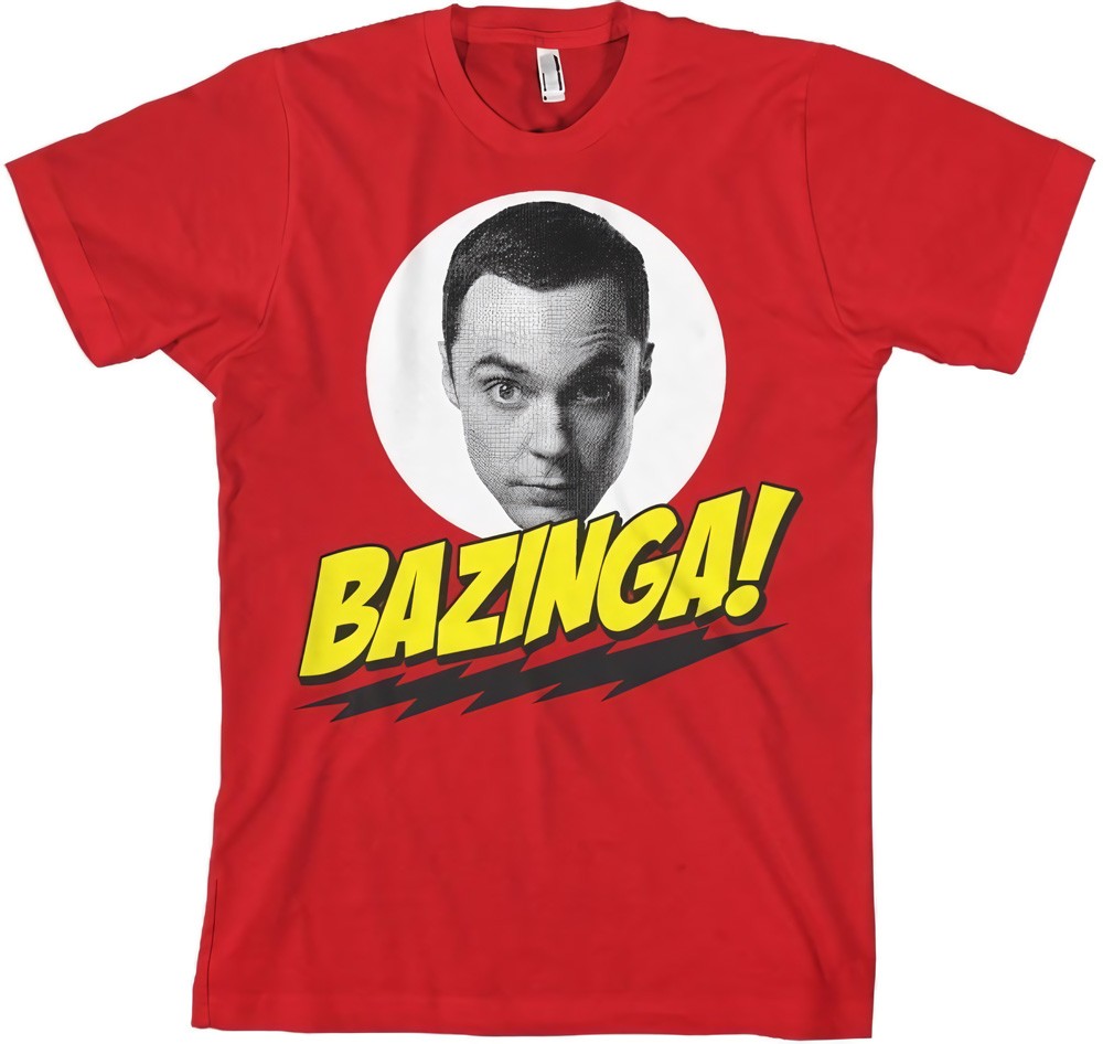 The Big Bang Theory Bazinga Sheldons Head T-Shirt Rot - Herren / Unisex