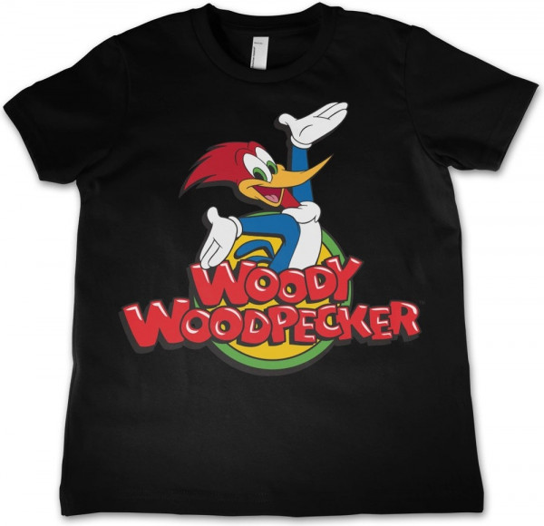 Woody Woodpecker Classic Logo Kids Tee Kinder T-Shirt Black