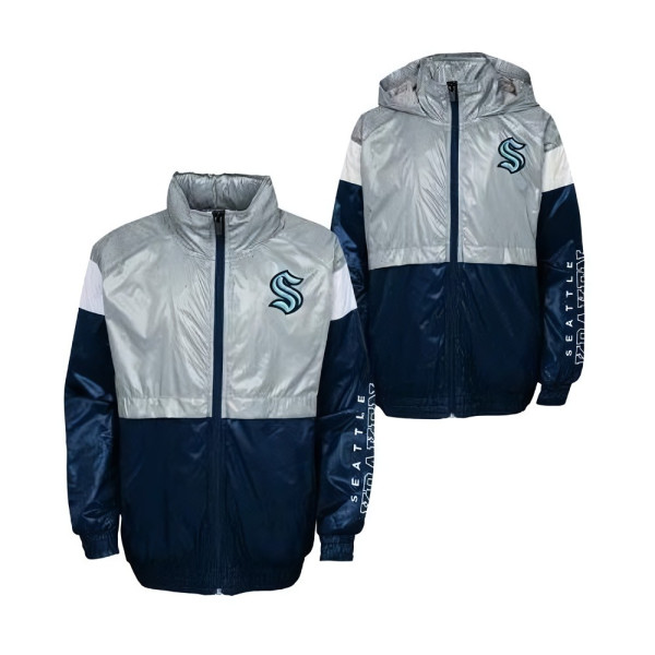 Outerstuff Jungen Sportartikel Kinder Jacke GOAL LINE STANCE FZ WINDBREAKE SEATTLE KRAKEN BL 159925