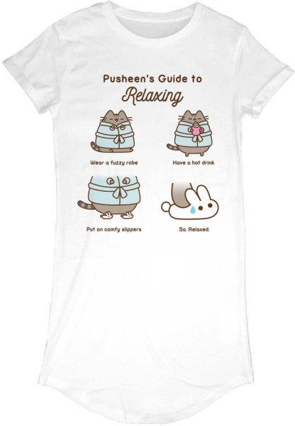 Pusheen - Guide To Relaxing Damen Kleid White