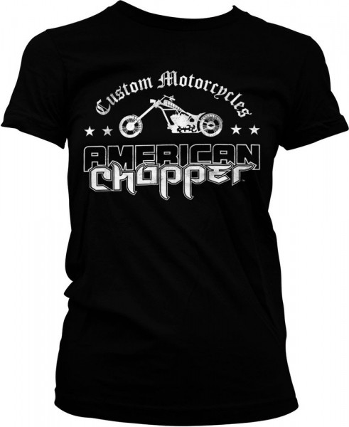 American Chopper Washed Logo Girly Tee Damen T-Shirt Black