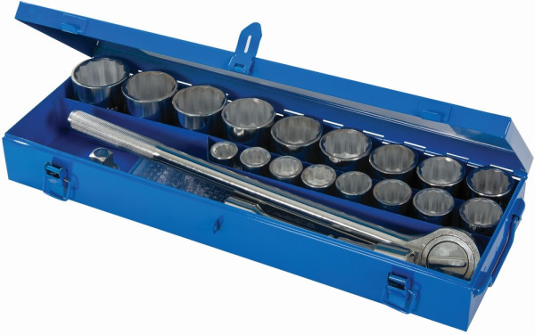 Silverline Steckschlüssel / Knarren Steckschlüssel mit Griffstücken, 3/4-Zoll-Antrieb, metrisch, 21-