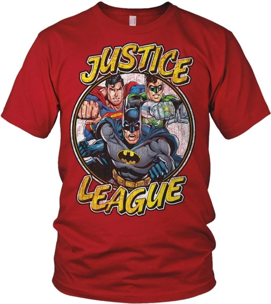 Justice League Team Tee T-Shirt Red