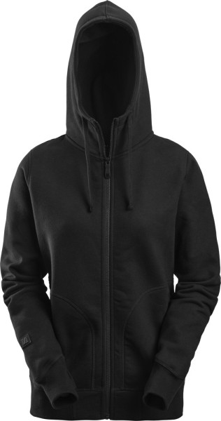 Snickers Damen Arbeitspullover AllroundWork, Damenhoodie mit Reißverschluss Schwarz