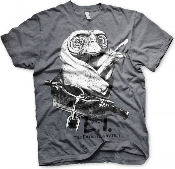 E.T. Biking Distressed T-Shirt Dark-Heather