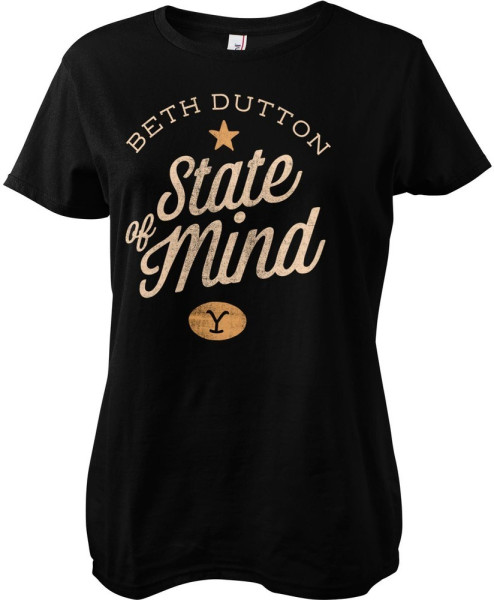 Yellowstone Beth Dutton State Of Mind Girly Tee Damen T-Shirt Black