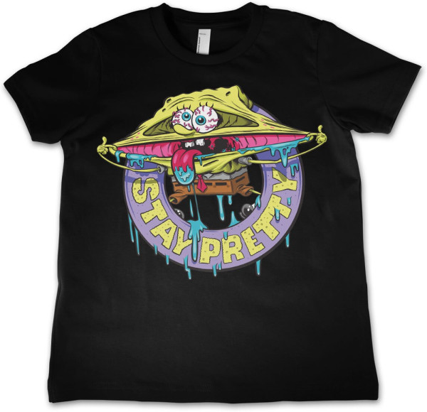 Spongebob Stay Pretty Kids T-Shirt Kinder Black