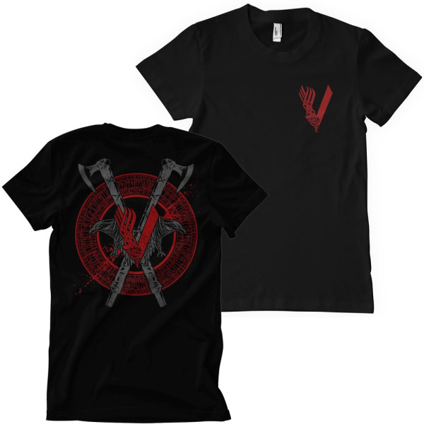 Vikings Raven and Axe T-Shirt Black