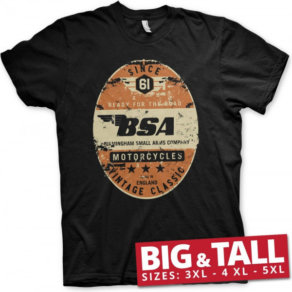 BSA Birmingham Small Arms Co. Big & Tall T-Shirt Black