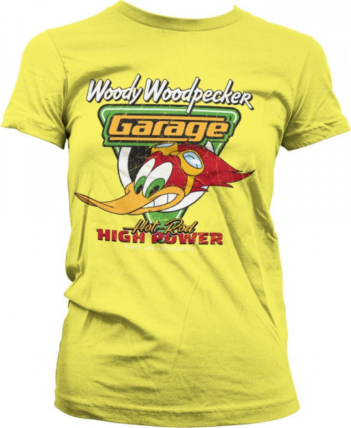 Woody Woodpecker Garage Girly Tee Damen T-Shirt Yellow