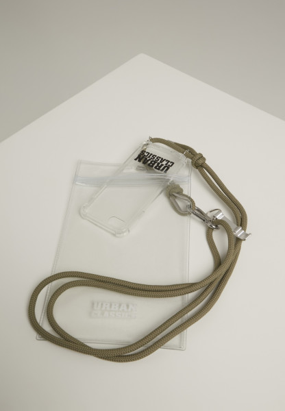 Urban Classics Necklace Phone Necklace with Additionals I Phone 8 Transparent/Olive