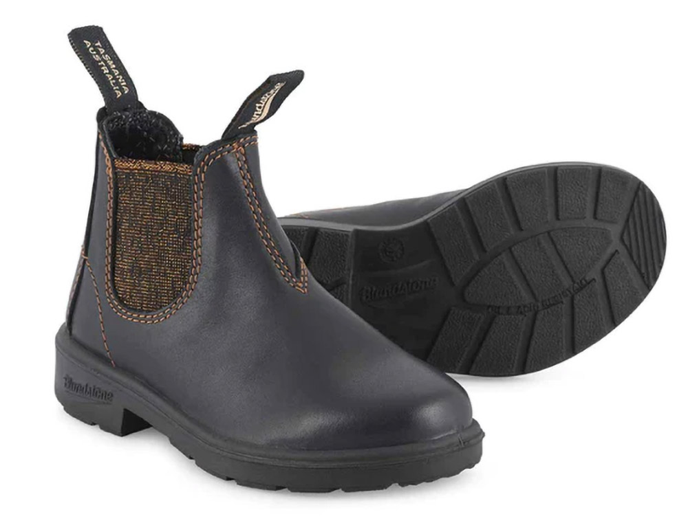 Blundstone Kinder Stiefel Boots #1992 Leather (Kids) Schwarz/Bronze Glitter - Herren / Unisex