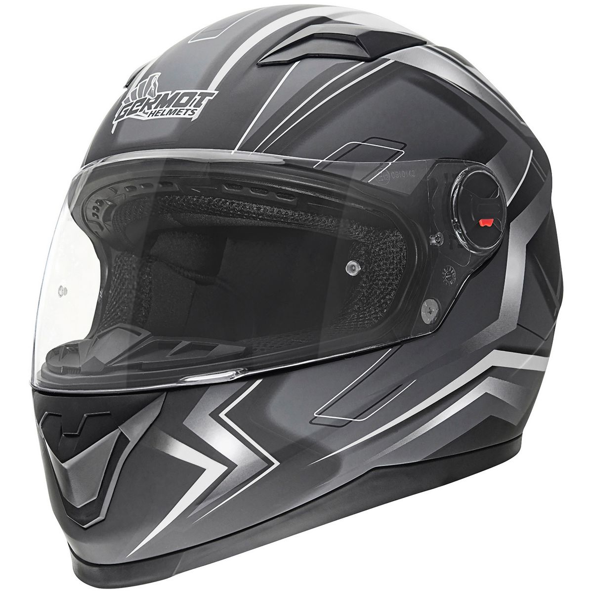 Germot Motorrad Helm GM 320 Integralhelm matt Schwarz/Weiß - Herren / Unisex