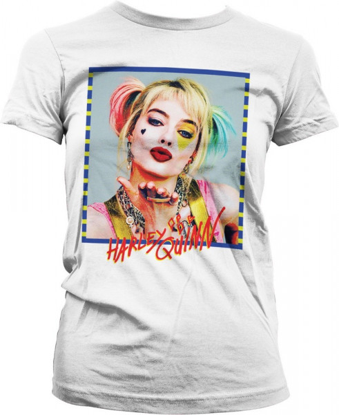 Birds of Prey Harley Quinn Kiss Girly Tee Damen T-Shirt White