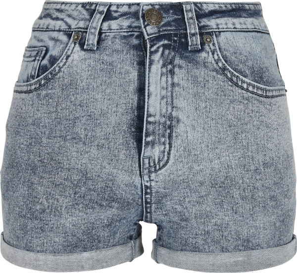 Urban Classics Damen Ladies 5 Pocket Shorts Light Skyblue Acid Washed