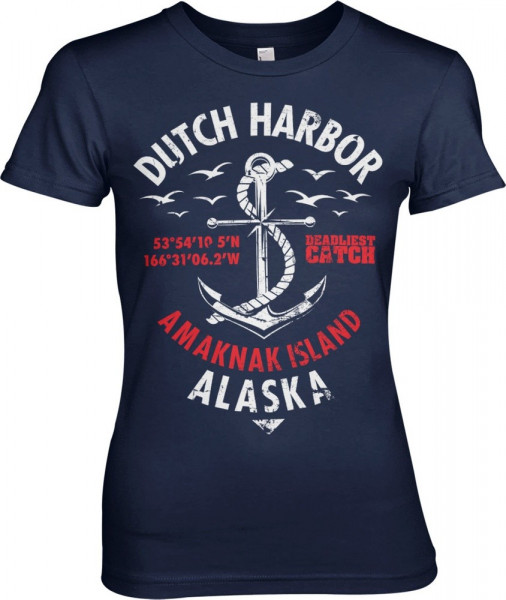 Deadliest Catch Dutch Harbor Girly Tee Damen T-Shirt Navy