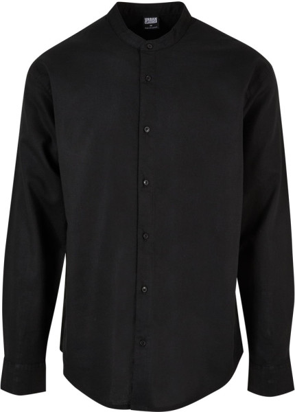 Urban Classics Hemd Cotton Linen Stand Up Collar Shirt